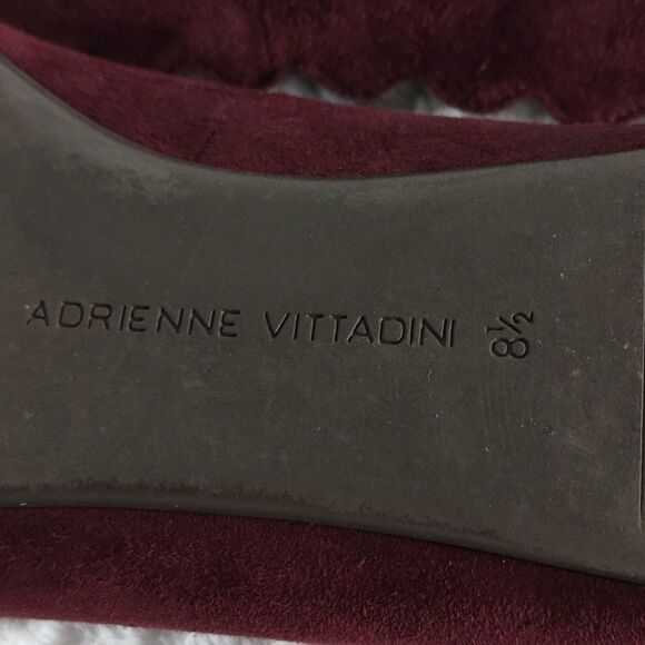 Adrienne Vittadini Wine Suede Leather Slipon Flats - Picture 6 of 7